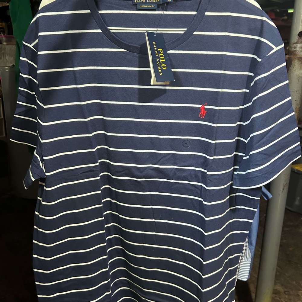 Polo by Ralph Lauren Men's Navy Striped Shirt